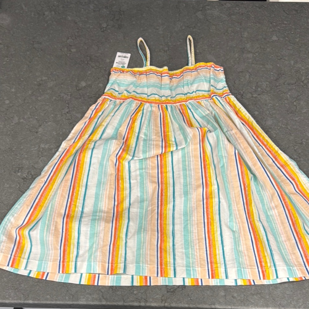 Carter's Green and Orange striped Sleeveless Sundress